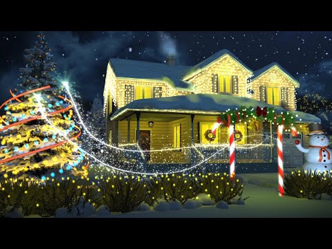 Animated Christmas Card Template - Illuminated Holiday Home
