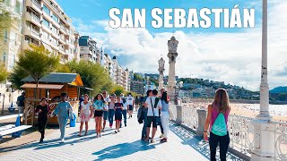 [4K] Walking Tour SAN SEBASTIAN, Playa la concha,  walk north of Spain Tour with captions