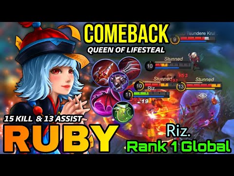 Lady Zombie Ruby The LifeSteal Queen Late Game Comeback! - Top 1 Global Ruby by Riz. - MLBB