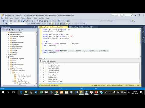 MS SQL Server 2016 course 70-761 - Chapter 6 Working with SQL server 2016 Data Types B