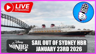 Disney Wonder Live Stream: Sail Out of Sydney Harbour January 23rd 2026 😃👍🏼🏰🇦🇺🛳⚓️