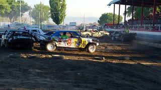 preview picture of video 'Lyon County Fair and Rodeo Demolition Derby.  Heat #1'