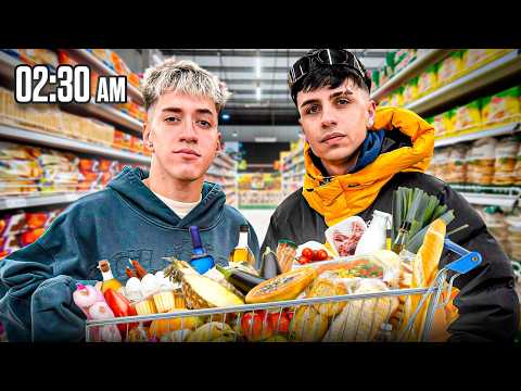 We went to a supermarket in the early morning.