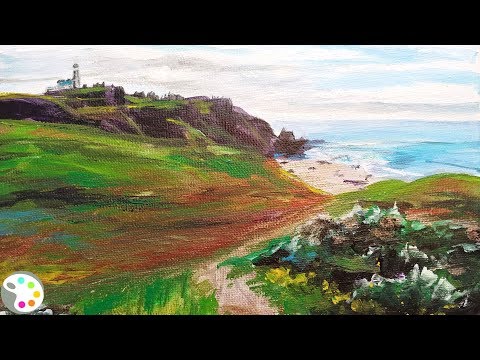 How to Paint a Coastal Scene | Acrylic Painting Tutorial