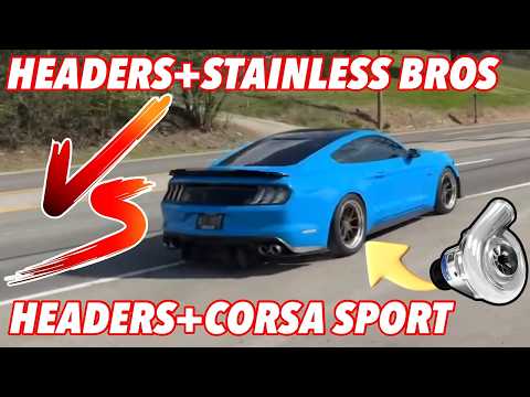 Procharged Ford Mustang GT 5.0L V8: Headers & Corsa Sport Vs Headers & Stainless Steel Bros!