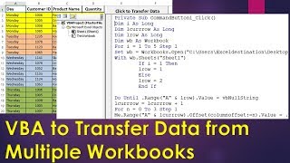Excel VBA to Combine Multiple Workbooks - Transfer Data from Multiple Excel Files