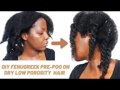 DIY FENUGREEK PRE-POO ON LOW POROSITY 4C NATURAL HAIR