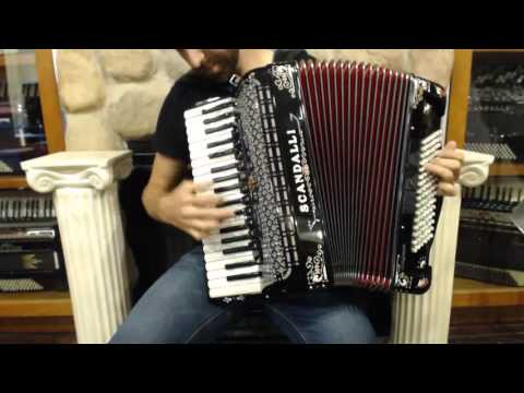 SCANPOLIXM96DB - NEW Black Decorated Scandalli Polifonico IX Piano Accordion LMMM 37 96 $5499