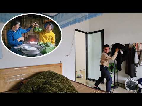 Huong sneaked into the house to get some clothes and then went into Tuyet's house