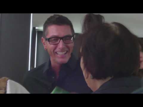 **EXCLUSIVE** Suzy Menkes takes a picture of Domenico Dolce and Stefano Gabbana