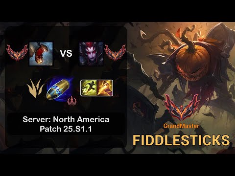 Fiddlesticks Jungle vs Elise - NA GrandMaster - Patch 25.S1.1