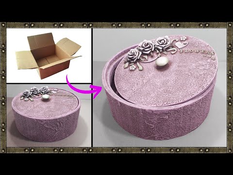 DIY | How to make FLORAL BOX | Floral style round box