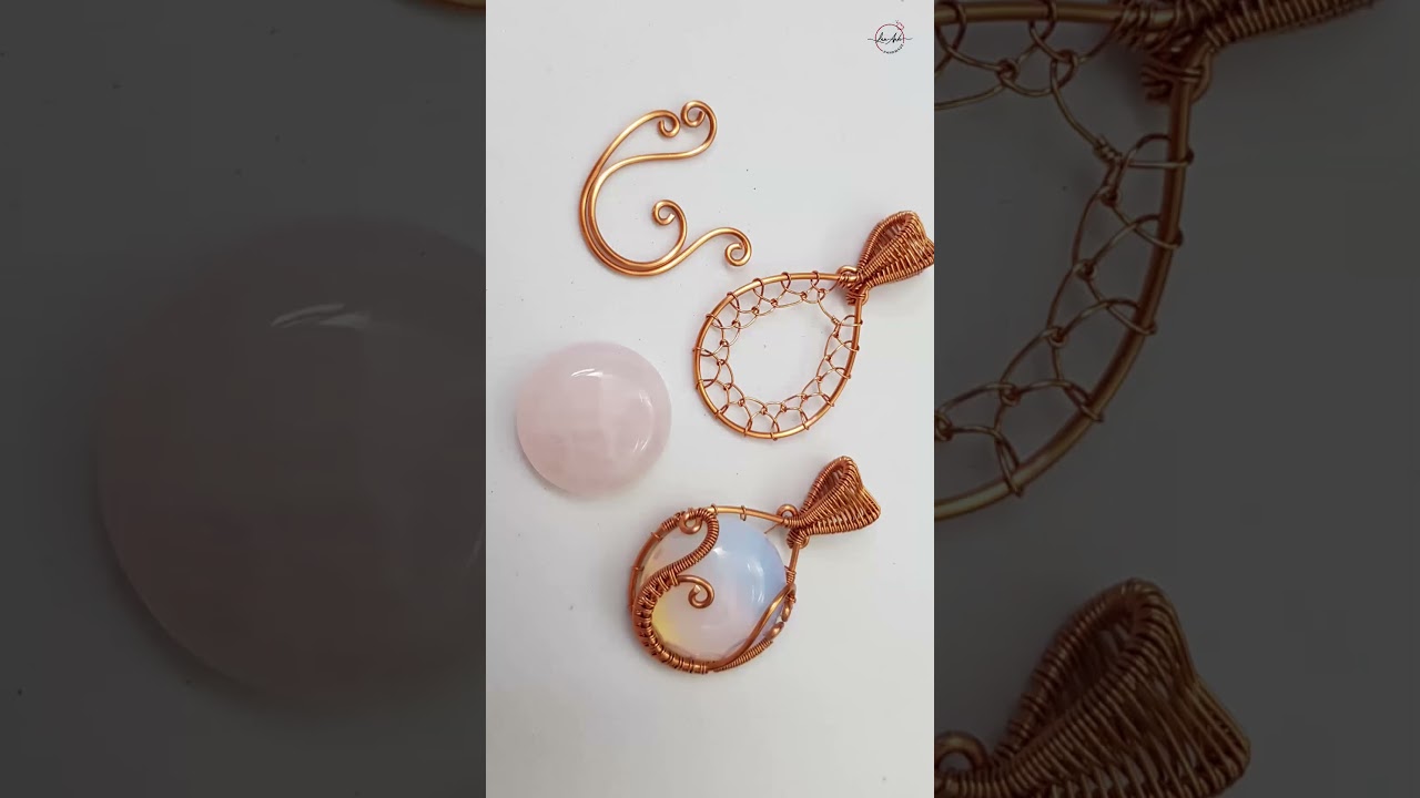 Wire wrap cabochon stones | beach themed pendants for summer  #shortsvideo #diy #handmade