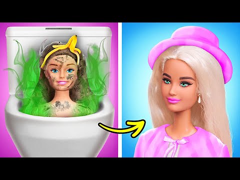 BEST BARBIE CRAFTS 💖 Rich vs Poor Total Doll’s Makeover With Gadgets 🎀 Incredible Ideas by 123 GO!