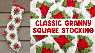Classic GRANNY SQUARE Stocking (Easy and So Pretty!)