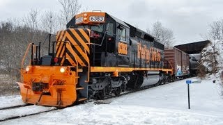 preview picture of video 'Wheeling & Lake Erie 644 and 212 on January 6th, 2013'