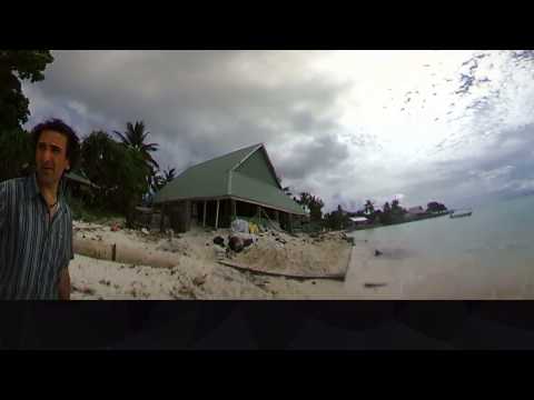 Damage from a high tide in Tarawa, Kiribati