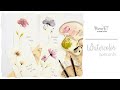 4 simple and elegant watercolor postcards - tutorial for beginners