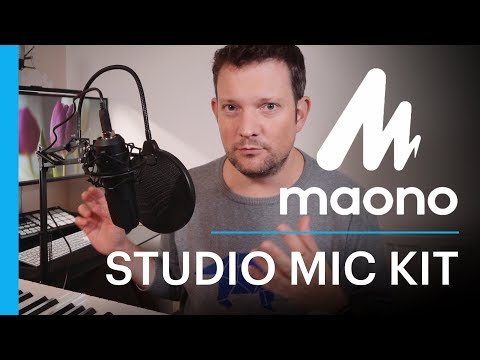 Mikrofono rinkinys MAONO 16 mm, rankena su laikikliu, filtras, juodas / AU-A04 video