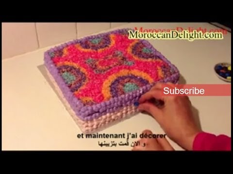 How to make a rainbow cake - طريقة عمل كيكة القوس قزح - Comment faire un gâteau arc-en-ciel