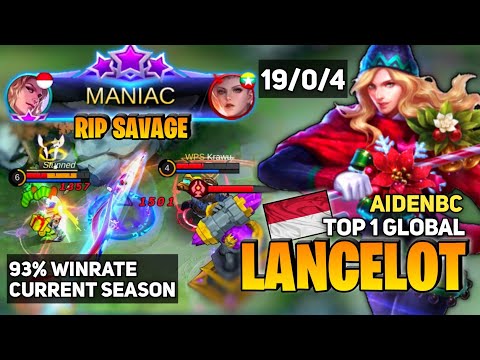 RIP SAVAGE ! 93% Winrate [Top 1 Global Lancelot] By Youtube AidenBC - Mobile Legend