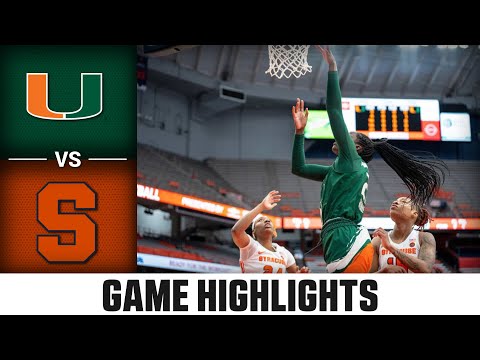 Miami vs. Syracuse Women's Basketball Highlights (2022-23)