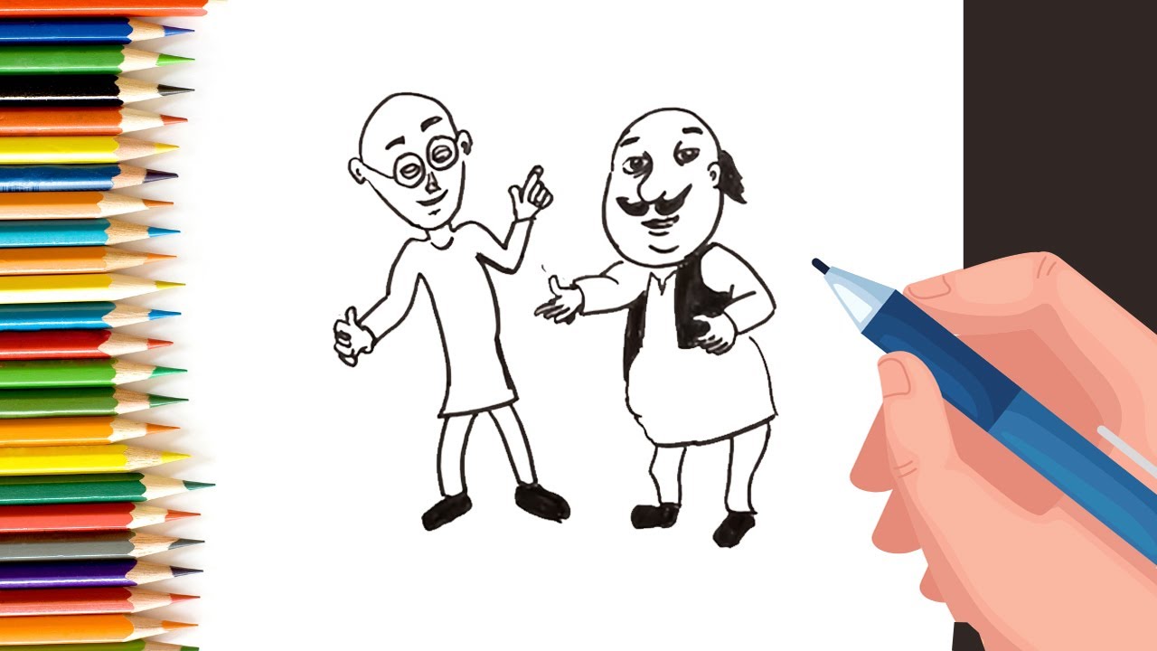How to draw Motu Patlu