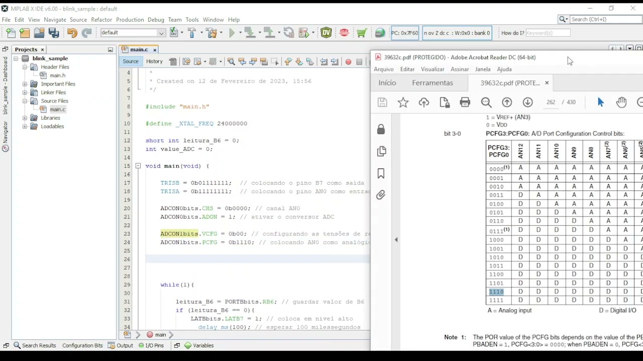 XC8 - Efetuando a leitura analógica de um canal no PIC18F4550 utilizando MPLAB-X