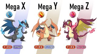 Pokémon Mega X Y Evolutions All Starters Gen 1 to Gen 8