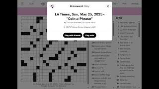 The Washington Post / LA Times Crossword 25/05/2025