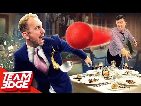 We played Dodgeball in a 5 Star Restaurant! *things got messy😂*
