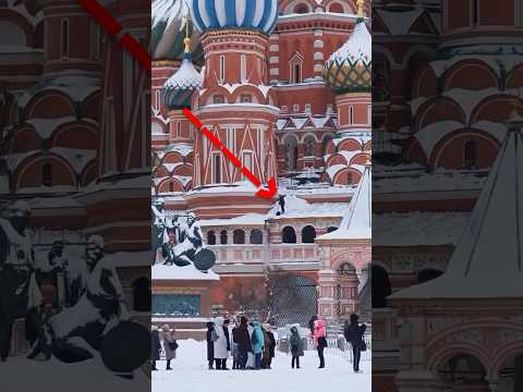 Snow Removal on St Basils Cathedral on Moscow’s Red Square!