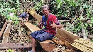 Download lagu The rest of the wood.!! Processing small bent ulin wood into high value sultan beams mp3