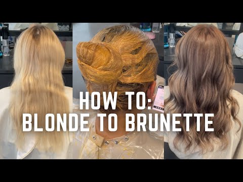 Blonde to Brunette hair transformation - dying hair...