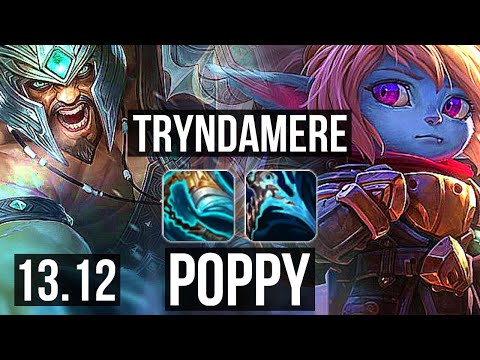 TRYNDA vs POPPY (TOP) | 7/0/1, 1.0M mastery, Godlike, 300+ games | NA Grandmaster | 13.12