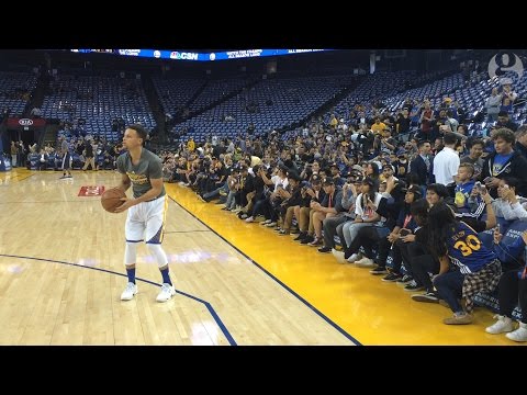 Stephen Curry pre-game routine: Shooting part 1