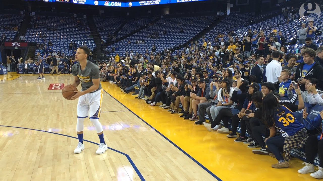 Stephen Curry pre-game routine: Shooting part 1