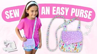 Sew a Cute Girls Purse in ONLY 13 Minutes! | Easy Sewing Project for Beginners (+ Printable Pattern)