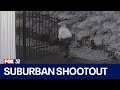Suspect in suburban shootout caught on surveillance video