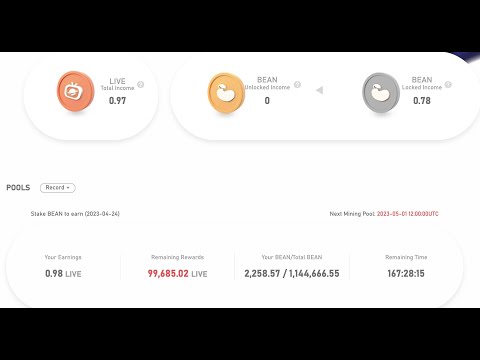 How to Stake $BEAN and earn $LIVE tokens