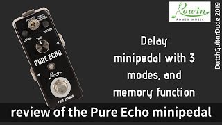 Video thumbnail for Review of the Rowin Pure Echo by DutchGuitarDude