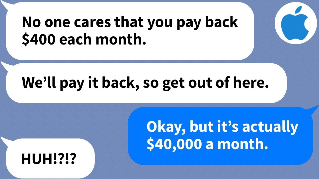 【Apple】My in-laws think the loan for the house is $400 a month and kick me out, but it's $40,000...