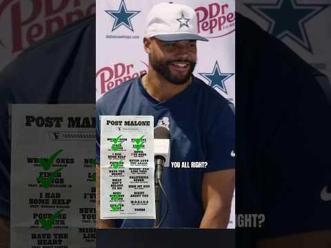 Thumbnail for QB1 sneaks @postmalone‘s new album into his presser 😂 #DallasCowboys #PostMalone #DakPrescott by Post Malone