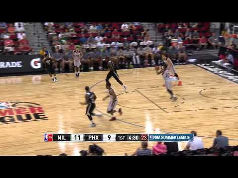 Alex Len 12 points rebounds 9  Blocks 4 vs Bucks 2015.07.16