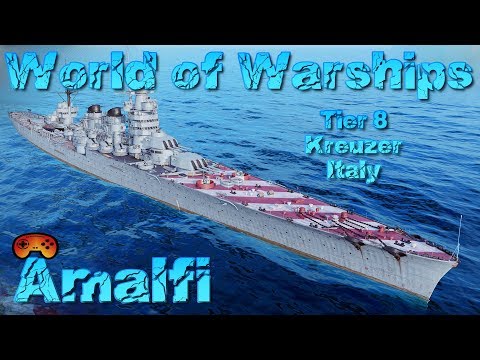 Amalfi T8 angespielt "Italiener Kreuzer" in World of Warships Deutsch/German gameplay