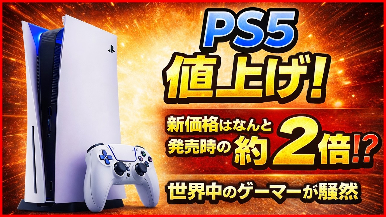 【NEWS】PS5値上げ! 新価格はなんと発売時の約2倍!? 世界中のゲーマーが騒然!!【2026年4月2日値上げ】