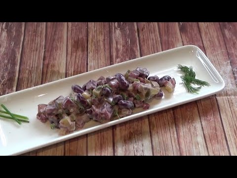 Latvian Beet and Bean Salad. Biešu un pupiņu salāti.