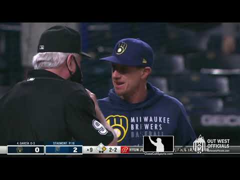 Ejections 046-47 - Brian Gorman Ejects Milwaukee's Avisail Garcia & Craig Counsell After Strike Call