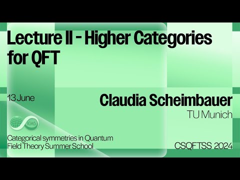 Claudia Scheimbauer, Lecture II: Higher Categories for QFT