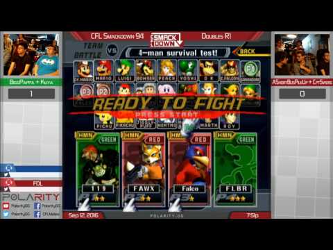 CFL Smackdown 94 Melee - BiggPappa + Kuya vs AShortBusPileUp + Cpt Swerg - Doubles Winners Bracket